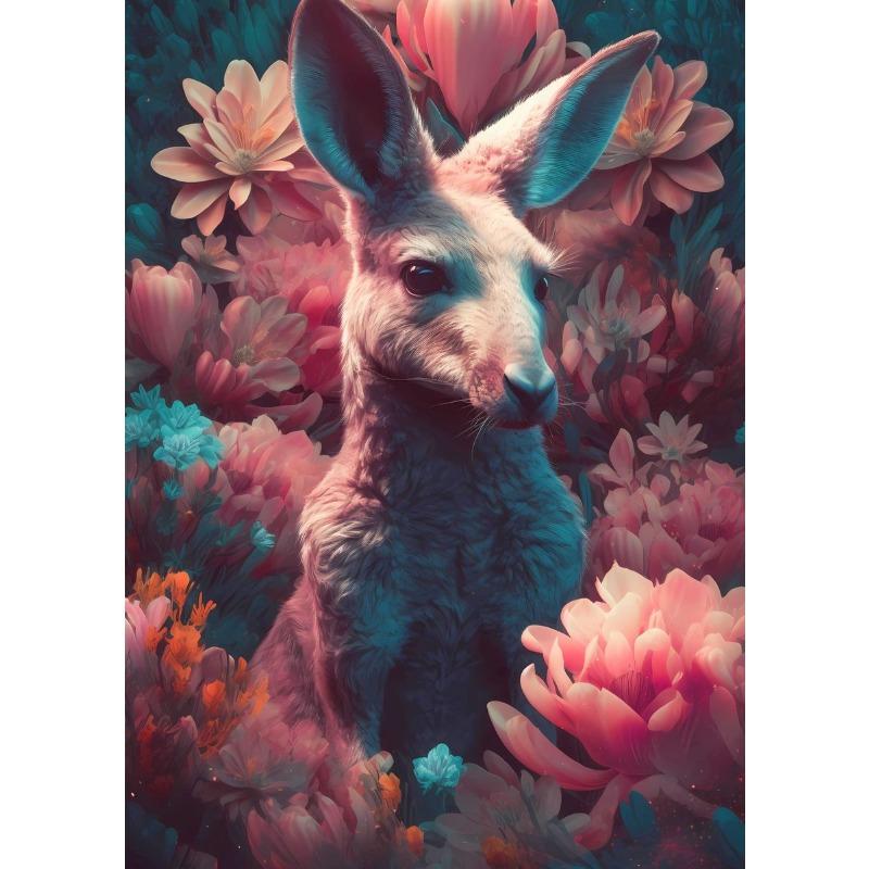 

Fantasy Flower Animal Posters Prints Hummingbird Kingfisher Bird Horse Canvas Painting Wall Art Pictures Home Living Room Decor 21cm×30cm NoFrame