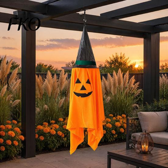 Reused Halloween Party Decorations Cute Hanging Decor, Pumpkin Ghost Pendant with Decorative Holiday Items for Home Wizard Hat, Spooky Witch Ornament