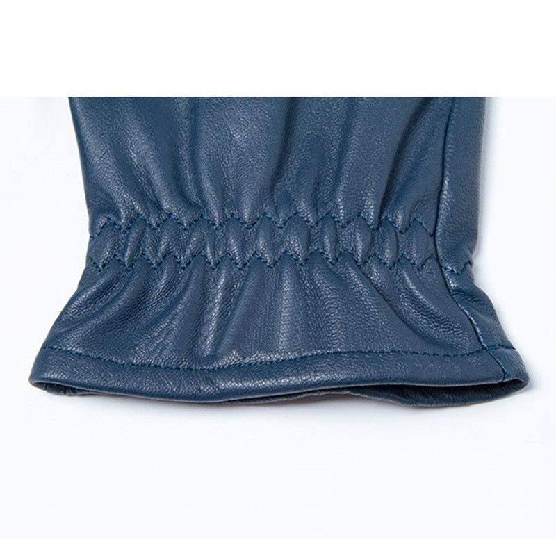 Genuine Leather Sheepskin Gloves for Men Mercerized Autumn Thin Outdoor Cycling Windproof and Warm