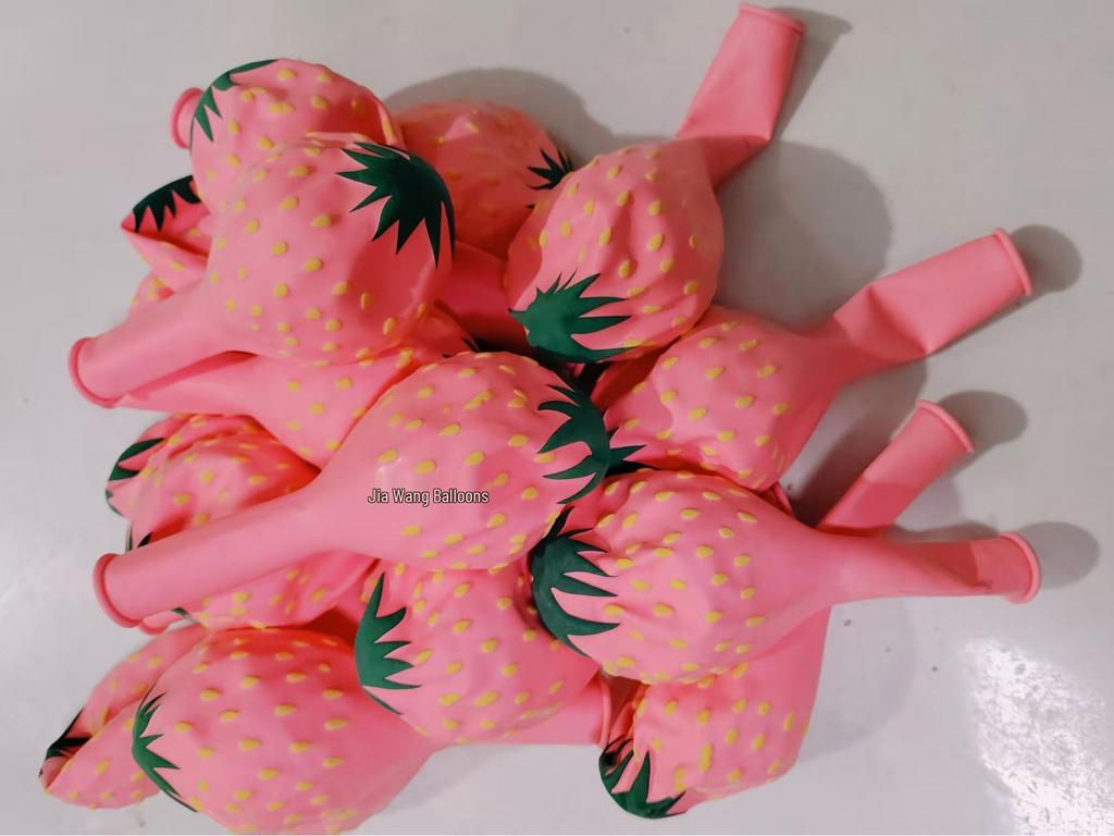 12" Fruit-Themed Strawberry & Watermelon Balloons for Children's Birthday Party Decorations