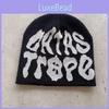 Acrylic High Top Knit Cap With Alphabet Design For Fall Winter Fashion