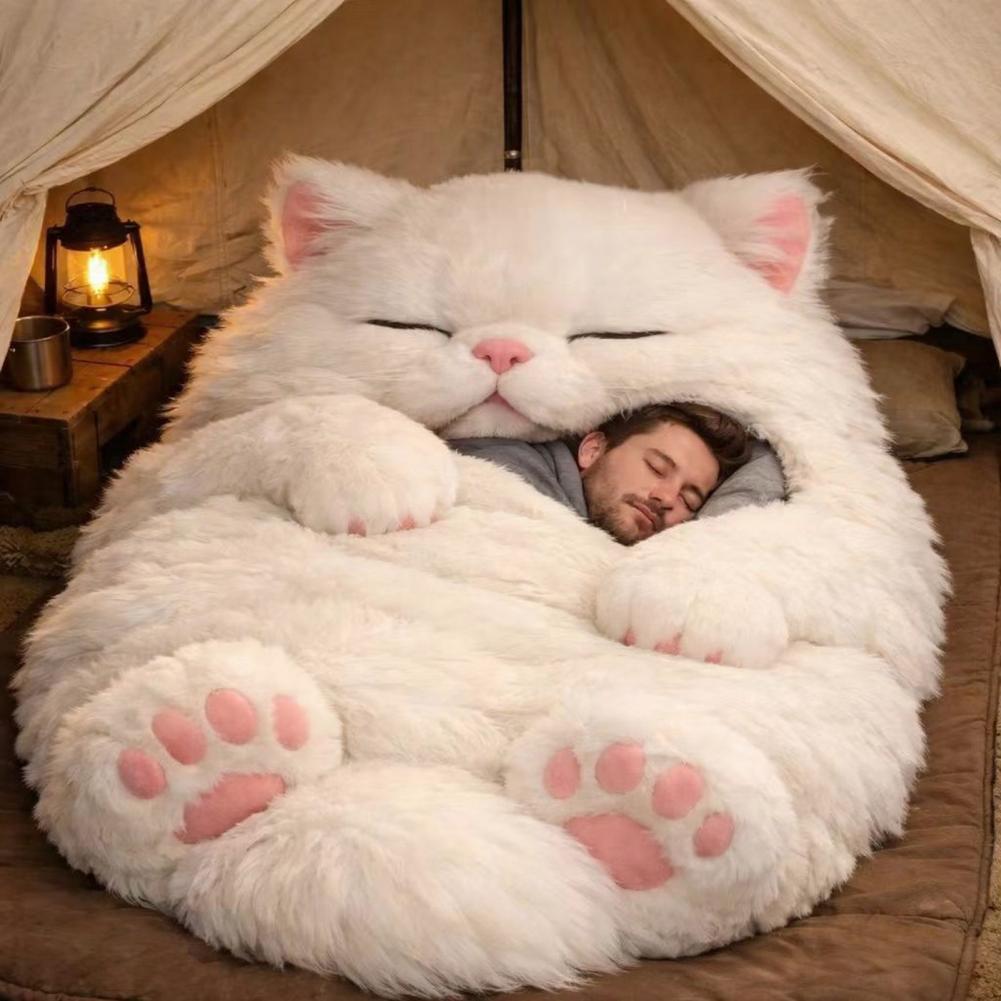 175cm Adults Plush Envelope Sleeping Bag Dog Monkey Slumber Bag Home Travel Camping Cold Weather Men Women Plush Animal Nap Mat