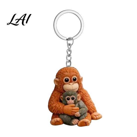 Collectible Monkey Keyring 1/2Pcs Keychain Pendant 3D Hugging Key Portable Bag Charm 1pc B
