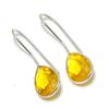 Natural Citrine Gemstone Handmade 925 Sterling Silver Jewelry Earring 1.26" AE-12678