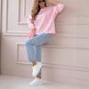 Plus Size Loose Leopard Print Long Sleeve Sweatshirt T Shirt Autumn Winter