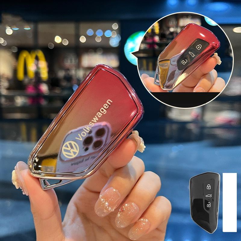 

For VOLKSWAGEN VW 3 Buttons TPU Car Smart Remote Key Case Fob Cover For VW Volkswagen Golf 8 Mk8 MK4 2020 2021 GTI GTD R ID3 ID4