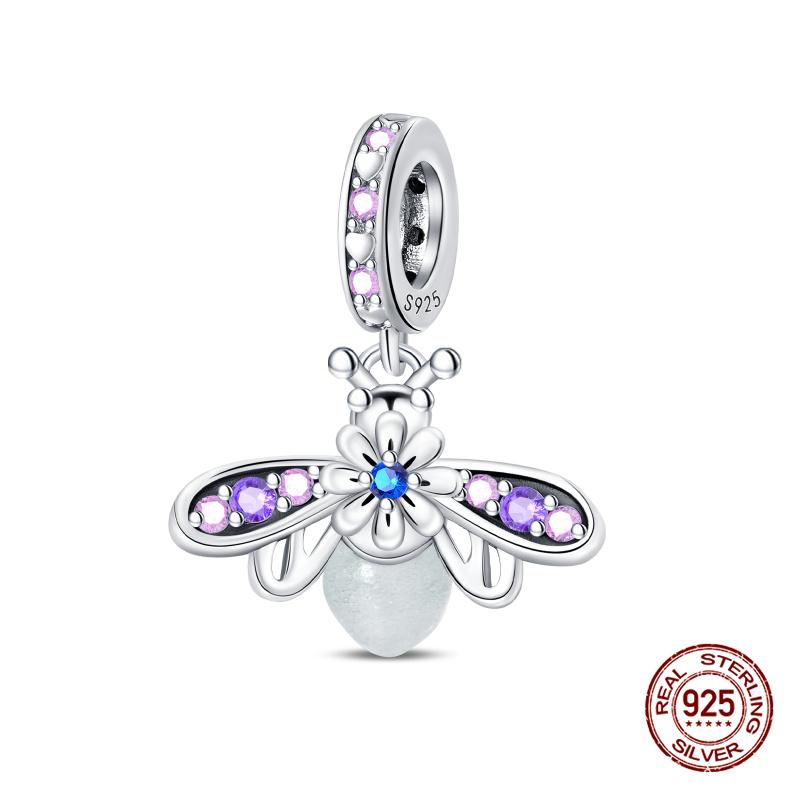 

Оригинальный Шарм-бусина Authentic Charm медный Светящийся в темноте Матовый черный Светлячки Шармы-бусины Подходит для браслетов Authentic 3 мм Идеально для женщин Сделай сам Jew