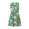 Women's Casual Fashion V-neck Sleeveless Floral Print Side Pocket Dress