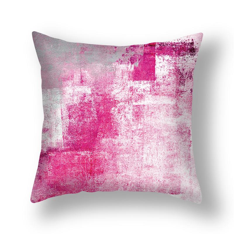 Ins Style Contrast Color Pillow Cover Polyester Printing Simple Versatile Sofa Pillow Living Room Decoration Chair Cushion