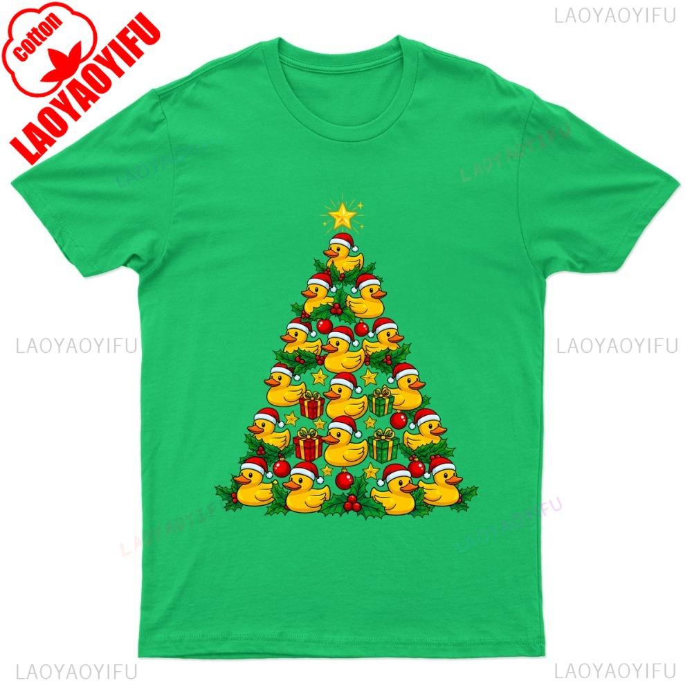 Rubber Ducks Christmas Tree TShirt Unisex Gift Retro Funny Christmas Ducks Graphic Shirt New Year Streetwear Gift Men Clothing