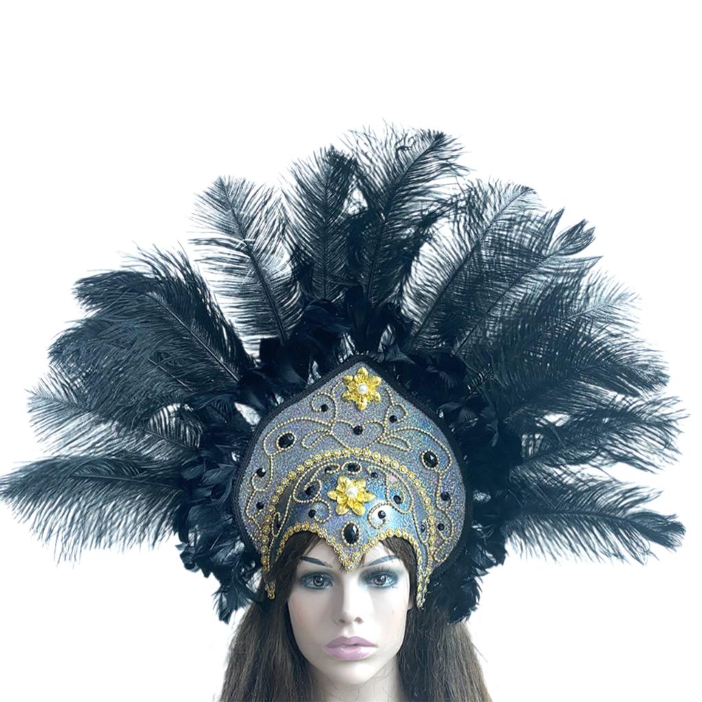 Popular Feathered Hairband Festival Costume Props Headband Samba Headdress Carnivals Party Celebration Props Headpiece