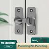 1pcs Aluminum Door Lock-No-Drill Anti-Theft Right Angle Slide Latch 90°/180° Adjustable Sliding Bolt