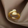 Luxury Open Adjustable Gold Teardrop Ring for Women
