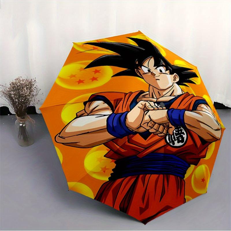 Goku DragonBallZ Self-Folding Umbrella, 8-Bone Compact Travel Umbrella, Durable Plastic And Iron Frame, Suitable For Outdoor And Daily Neces