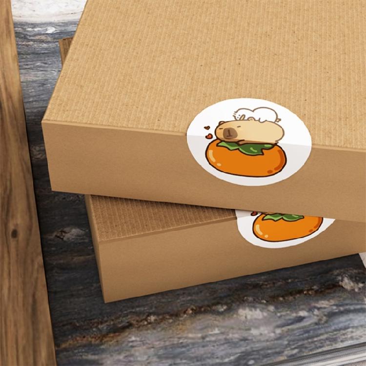 Capybara Sticker Labels Decorative Sticker Reward Sticker Animal Label Sticker Round Sticker for Envelopes