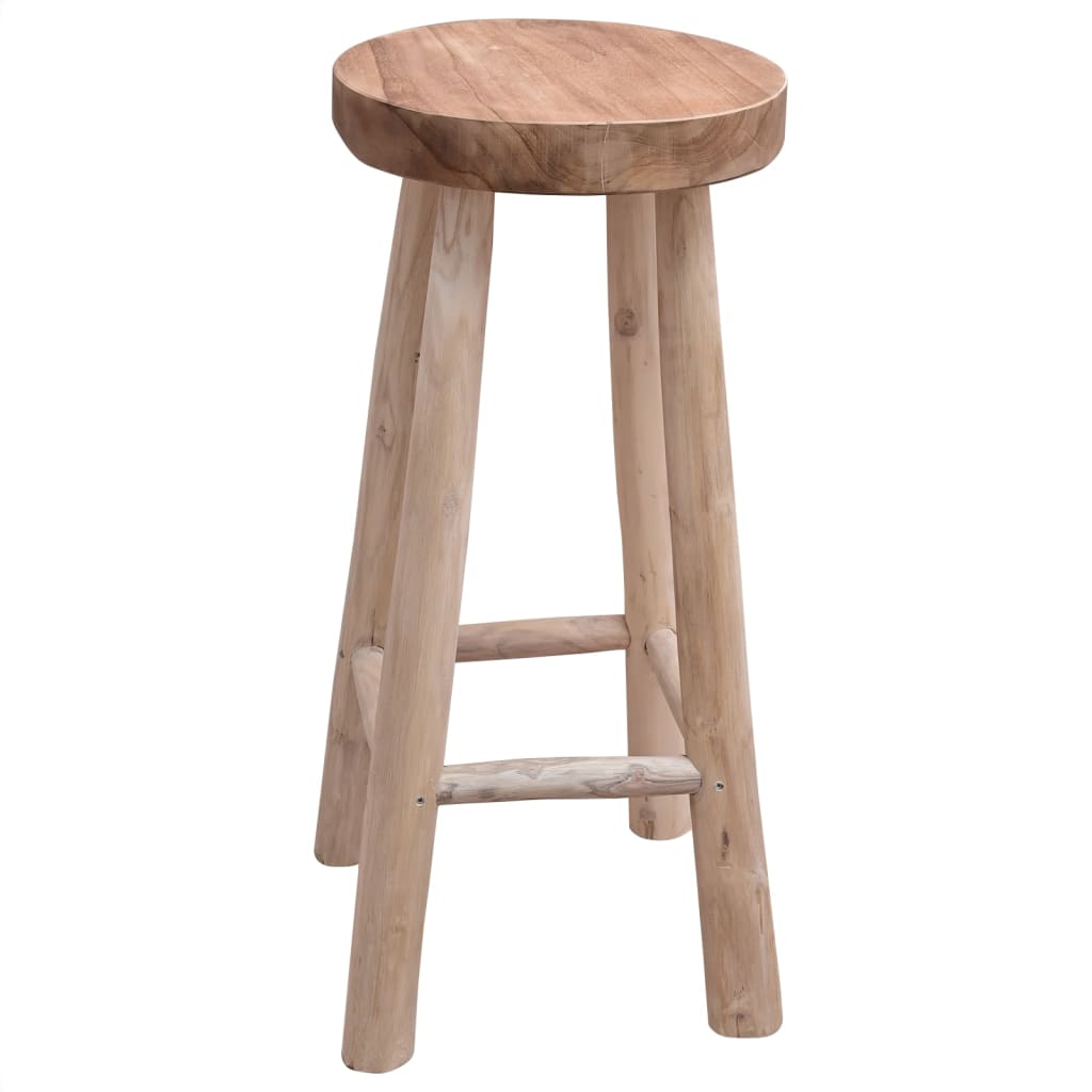 vidaXL Barhocker Teak Massivholz braun