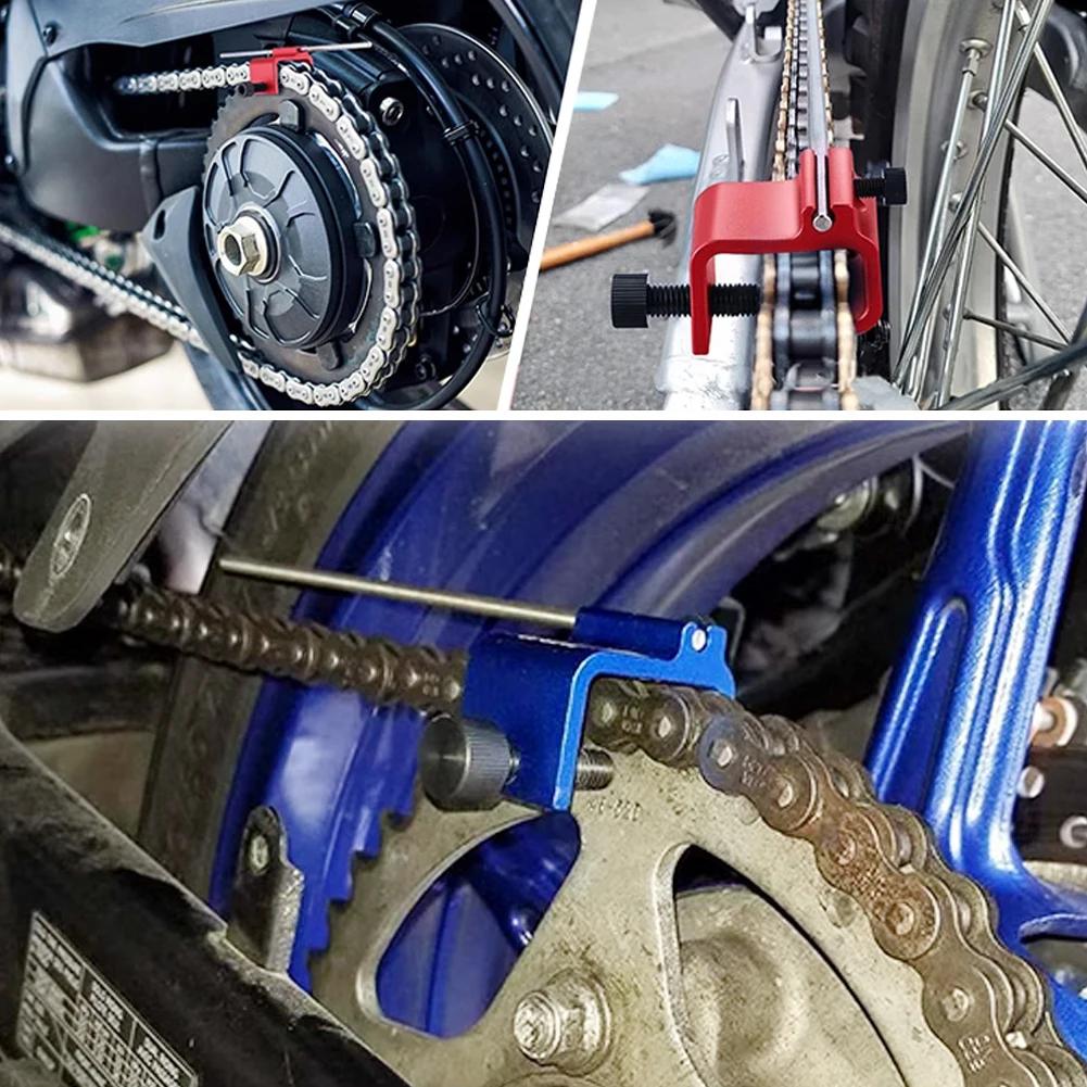 Motorcycle Chain Alignment Tool Aluminium Sprocket Chain Adjustment Tool Fast and Accurate Motorcycle Chain Alignment Universal