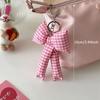 Y2K 3D Bowknot Keychain Keyring Accessories Pink Color Pink Blue Plaid Bow Keyring Cute Backpack Pendant Charm Backpack Pendant
