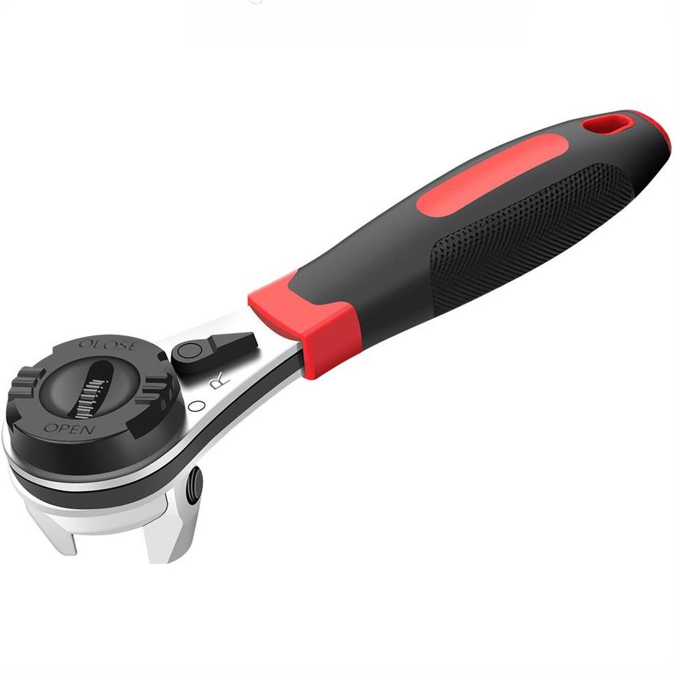 Tragbarer Ratschenschlüssel Metall Schwerlast Steckschlüssel Ergonomisch Arbeitssparend Verstellbarer Schraubenschlüssel Reparaturwerkzeug