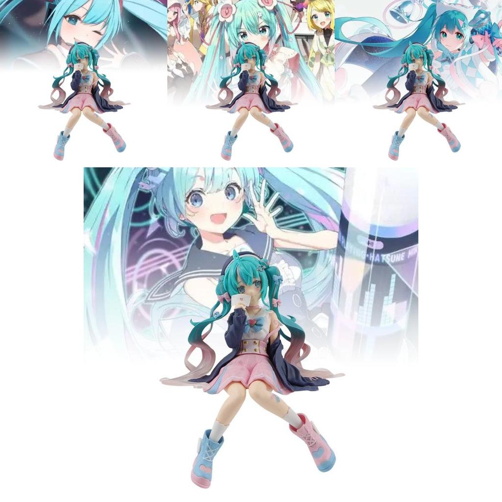 Adorable Hatsune Miku Pink Sitting Pose Pvc Figure For Collectors And Fans