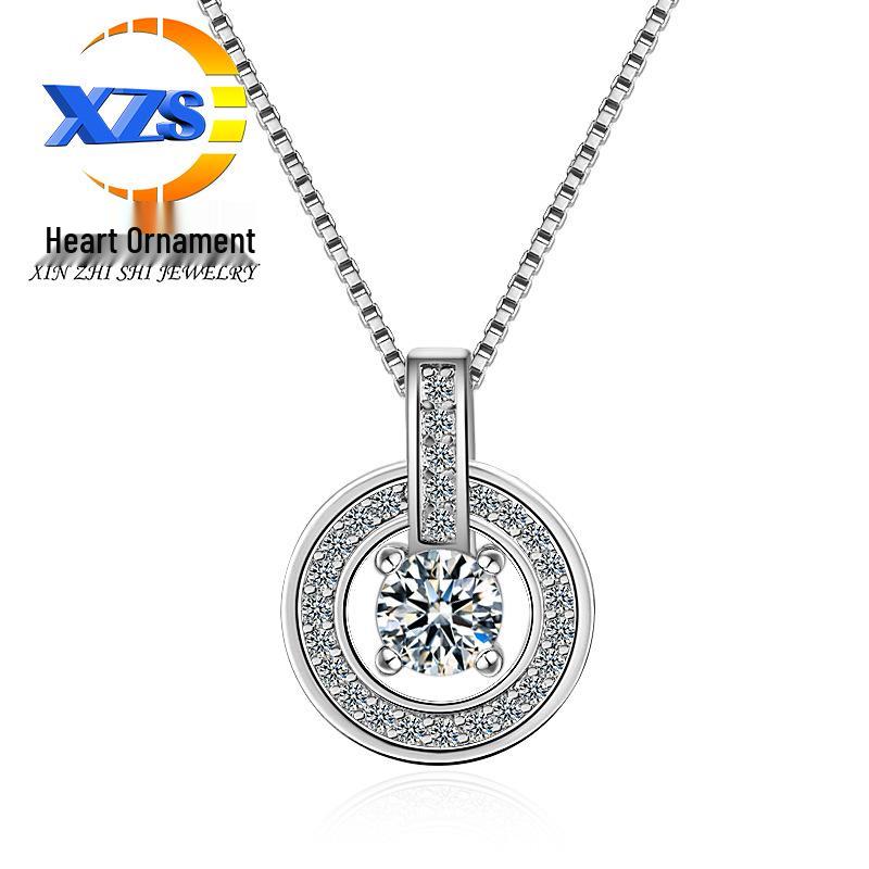 

Dual-Version Micro-Inlaid Zircon Pendant Necklace: Japanese & Korean Style Women s Clavicle Chain, Ideal Birthday Gift Copper