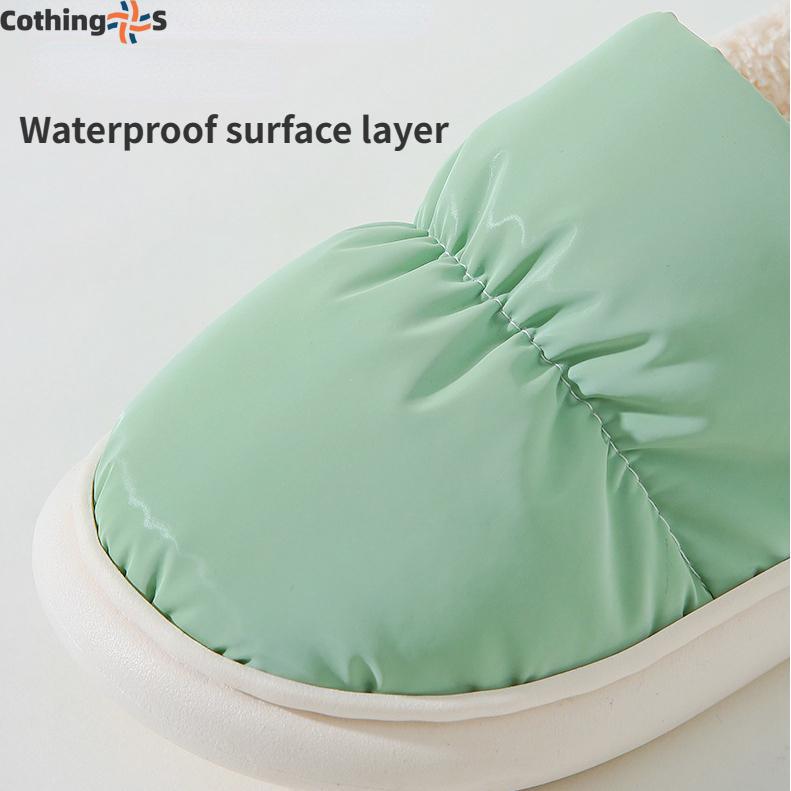 Cotton Slippers Winter Waterproof Leisure Thickening Non-slip Indoor Thickening Home Warmth