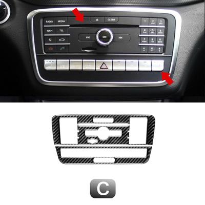 Central Console AC CD Panel Cover Trim Carbon Fiber Decoration Stickers For Mercedes-Benz A B Class W176 W246 CLA C117 GLA X156