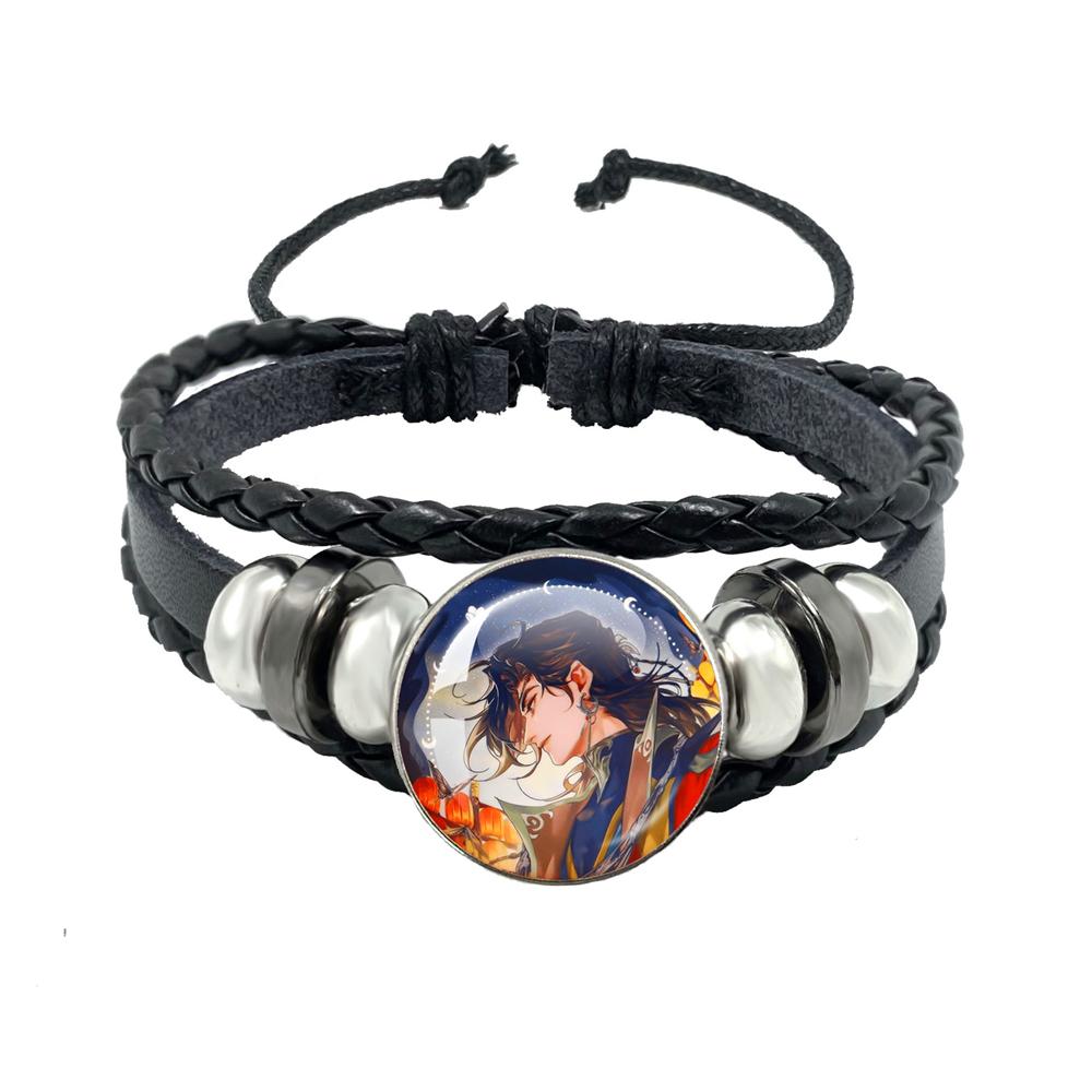

Heaven Official’s Blessing Leather Bangle Bracelet Hua Cheng Xie Lian Anime Tian Guan Ci Fu Jewelry Gift Bracelets Gifts To Fan