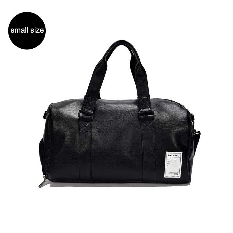 High Capacity Black Gym Fitness Bags Men Women PU Leather Sports Shoulder Bag Travel Luggage Handbag