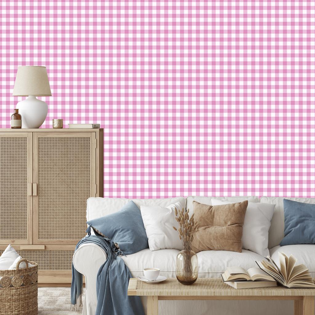 Wallpaper Fabric pattern powder pink, top powder pink 50x1000
