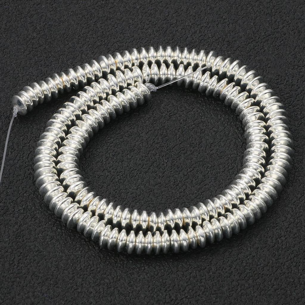 45 Style Natural Stone Silver Color Hematite Beads Heart Square Round Spacer Beads for Jewelry Making Diy Bracelet Necklace 15''