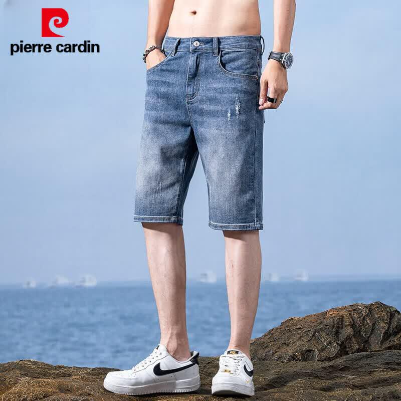 Pierre Cardin Shorts en jean amples d'été pour hommes