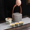 Ru kiln travel tea set, high-end business gifts, gifts for leaders, banks, insurance customers, and company annual meeting