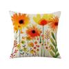 Pillow Linen Printed Pillow Cover Ins Plant Watercolor Printed Pillow Home Decoration Festival Fabric Cushion Bedside Backrest