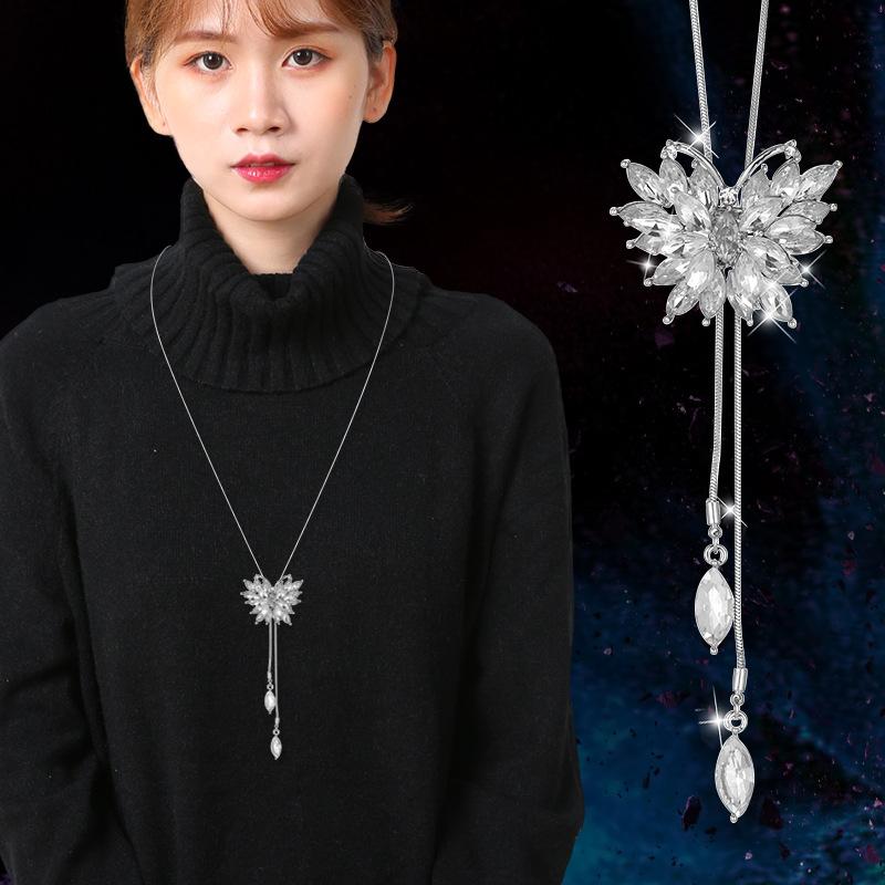 Simple Design Sweater Necklace Women's High-end Long Necklace Niche Temperament Double-layer Sweater Chain Jewelry