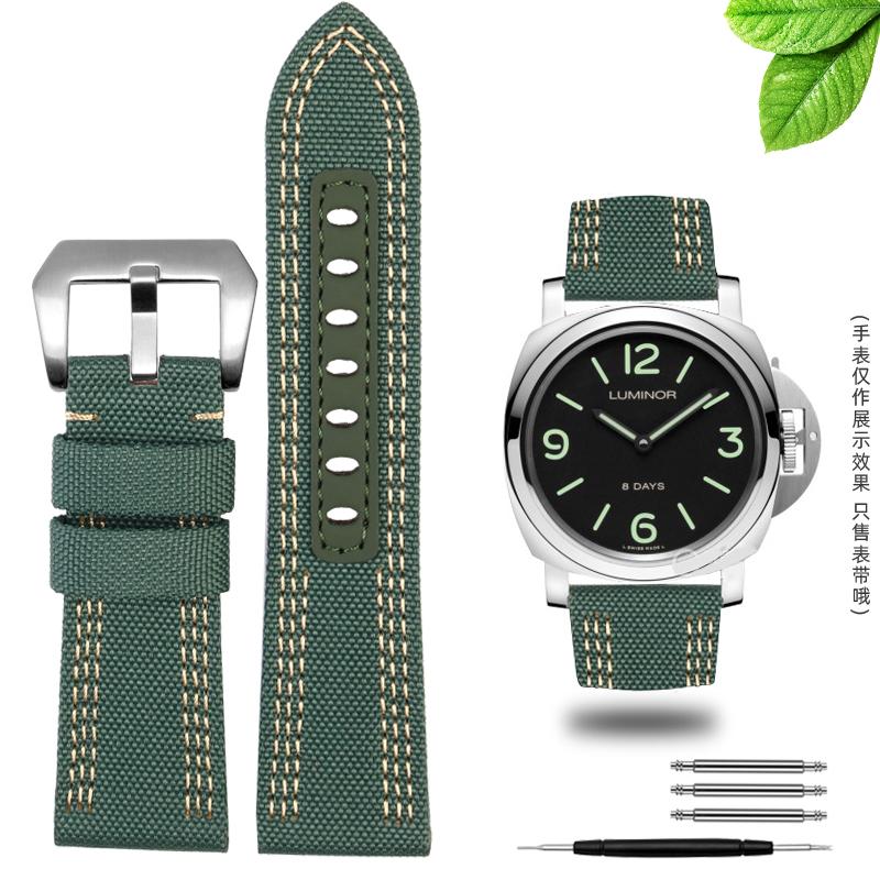 Spot Wholesale Nylon Canvas Watch Strap Applicable For Panerai 00984 985 Sneaking 441 Series Watch Strap 24mm 26mm for Man