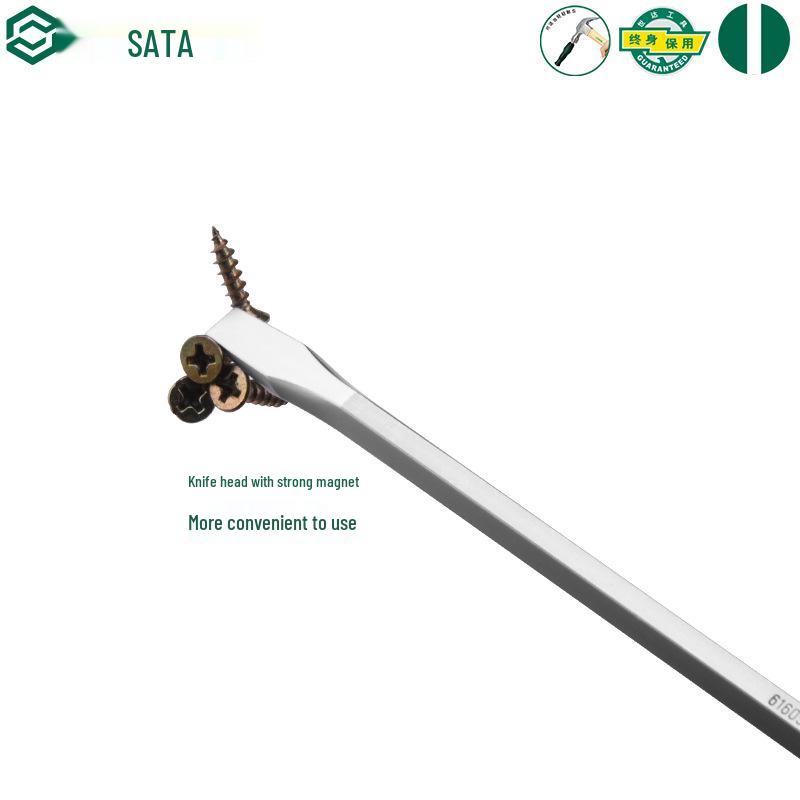 SATA High Hardness Magnetic Flat Head Screwdriver - Hammerable Industrial Tool
