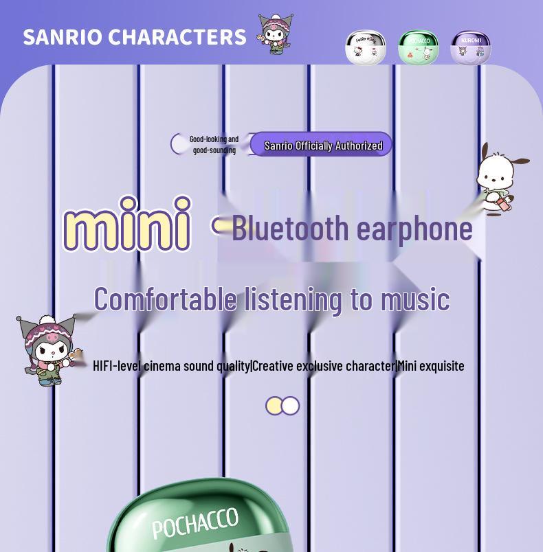 Sanrio K9 Bluetooth Noise-Canceling Cartoon Earbuds - Cute Mini Design with Ultra Long Battery Life