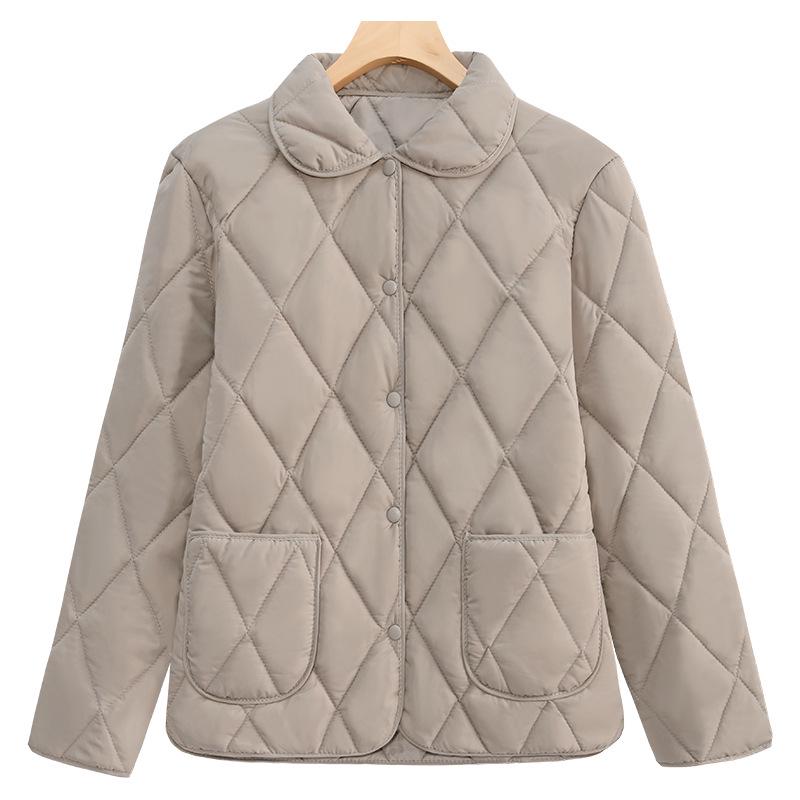 Chun Ya Fang Women's Lightweight Cotton Jacket - Stylish, Loose, Quilted Design, Solid Color, Short Outerwear.