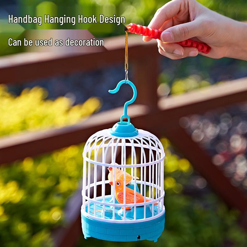 Voice-Controlled Talking Bird Toy with Simulated Birdcage, Repeats & Aids Speech for Kids Aged 1-3