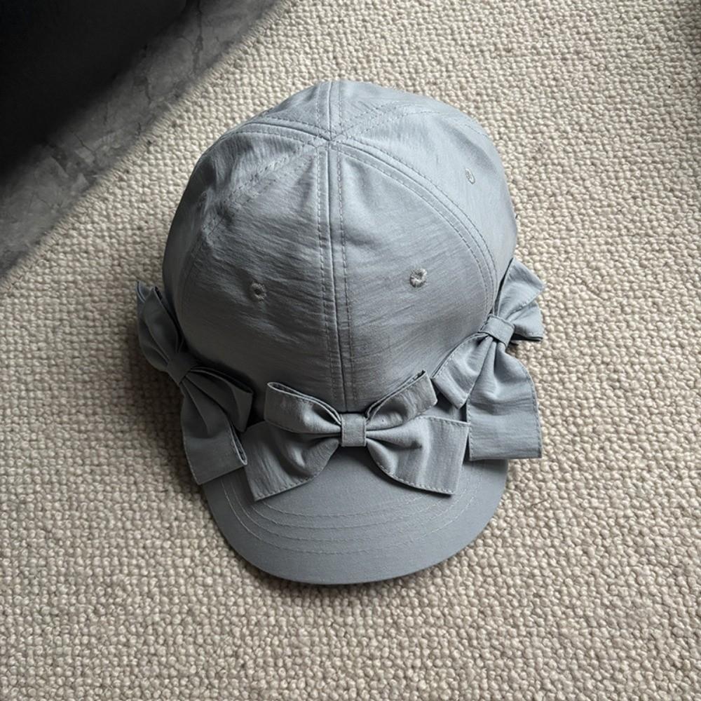 New Lightweight Bowknot Baseball Caps Solid Color Adjustable Duck Tongue Cap Breathable Sun Protection Hat Outdoor