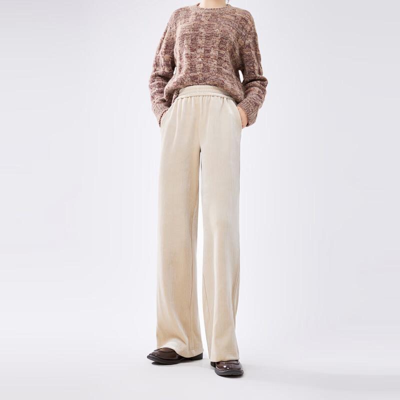 

Velvet Wide-Leg Casual Pants M