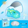 Baby Inflatable Ring, Baby Boat, Float with Footholes, SPF50+, Removable Sunshade, Swimming Aid, Sunscreen, for Swimming, Beach, Summer Activities, Ou
