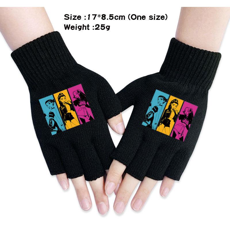 Kinder Jungen Mädchen Kpop Derpy Bedruckte Baumwolle Herbst Winter Warm Gestrickte Touch-Handschuhe