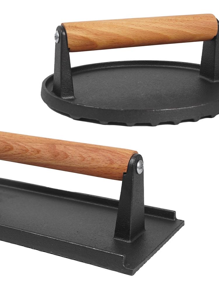 Litinový lis na maso pro venkovní gril a Teppanyaki