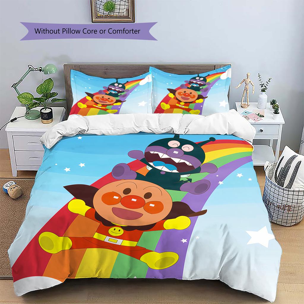 Anpanman Cute Style Bedding Set Duvet Cover Pillowcase No Filler, Soft Home Bedroom Decor, Perfect Gift for Fans.chl