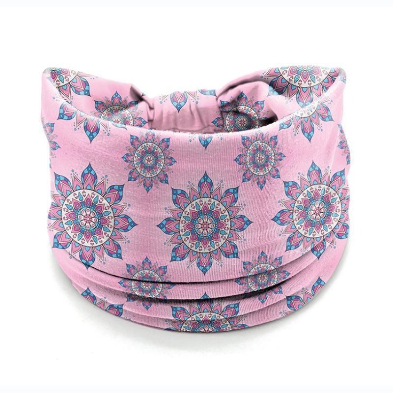 Vintage Boho Flower Print Headbands Women Wide Twist Knotted Elastic Hair Bands for Date Night Casual Outings