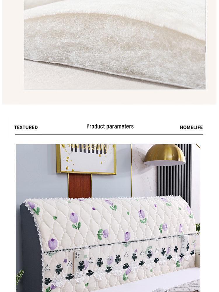 Protetor de Cabeceira de Madeira Maciça Acolchoado Anticolisão em Camurça