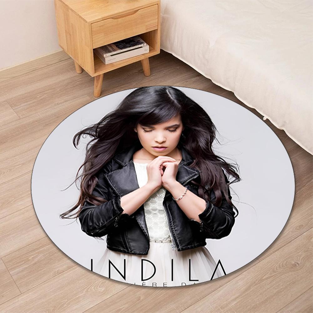 Indila Printed Round Rug Carpet Chair Rug Area Rug Entryway Doormats,for Office Chair Living Room Bedroom Kitchen Room.