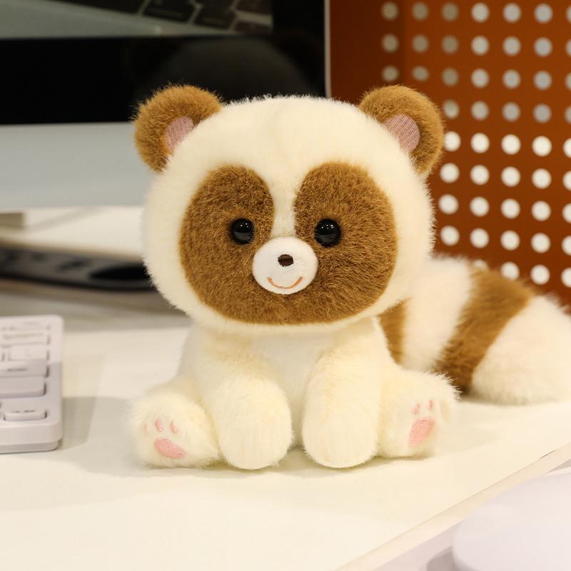 Table Companion Doll with Particle Plush Toy Squirrel Raccoon Panda Doll Children's Doll Gift